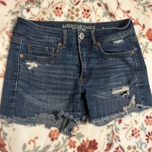 American Eagle Outfitters Distressed Blue Jean Shorts